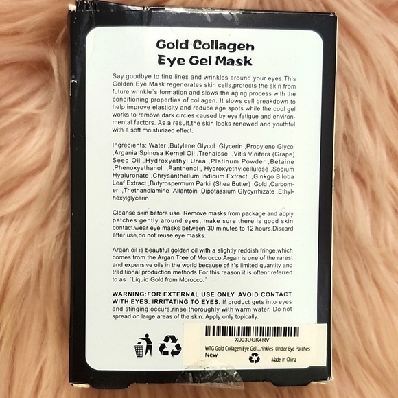 New Listing!! Brand New WTG GOLD COLLAGEN EYE GEL MASK-20CT - Picture 2 of 4